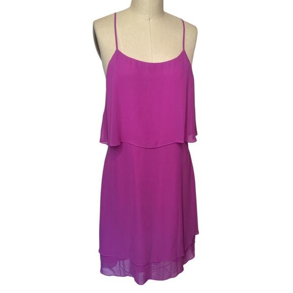 Tahari Arthur S Levine Purple Sheer Dress - Size 12 - Picture 1 of 5